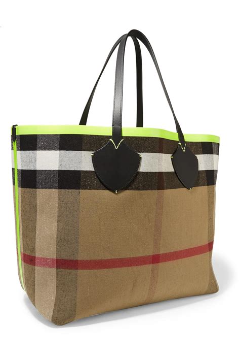 burberry canvas and leather bag|burberry reversible tote bag.